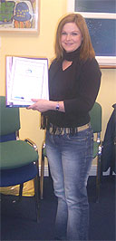 Leona Brady with her award.